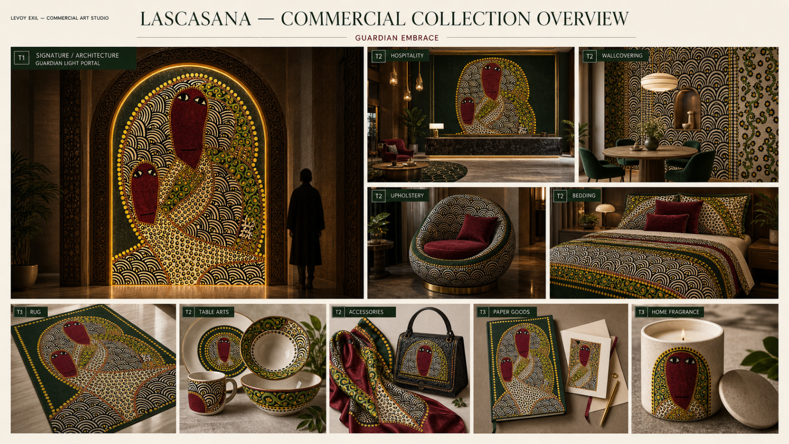Surface design study translating motifs into a flexible commercial design vocabulary.